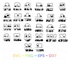 Easter Split Alphabets SVG bundle, Fancy alphabets files, SVG files for cricut, Digital download, instant download