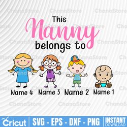 Personalized Name Nanny Svg, This Nanny Belongs To, Nanny Png, Nanny Gift, Perfect Family, Mothers Day Gift