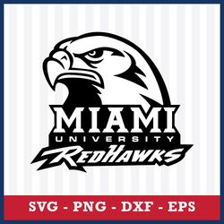 Logo Miami RedHawks Outline Svg, NCAA Logo Svg, Sport Svg, Png Dxf Eps Digital File