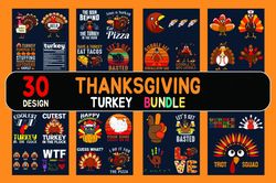 30 Thanksgiving svg Bundle, Fall Svg Bundle, Thanksgiving Svg, Turkey Svg, Fall Svg Designs File Cut Digital Download