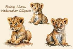 Baby Lion Watercolor Clipart
