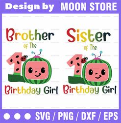 Cocomelon Brother and Sister Of Birthday Girl svg, Coco Melon svg, Cocomelon Bundle svg, Cocomelon Birthday svg, Waterme