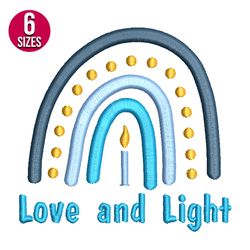 Rainbow Hanukkah embroidery design, Digital embroidery, Instant download