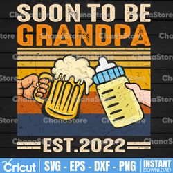 Grandpa PNG, Grandparents Est. 2022 ,Promoted To Grandparents PNG,Baby Announcement PNG