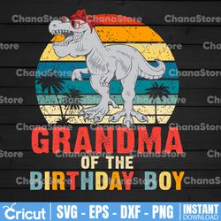 Dinosaur Grandma Of The Birthday Boy Png, Dinosaur Png, T-Rex Png, Dinosaur Shirt Design, Sublimation