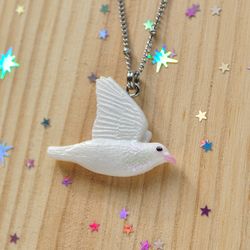 White pigeon necklace