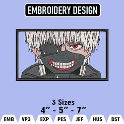 Kaneki Ken Embroidery Designs, Kaneki Ken Embroidery Files, Tokyo Ghoul Machine Embroidery Pattern, Digital Download