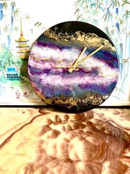 Resin art wall clock 30cm Galaxy