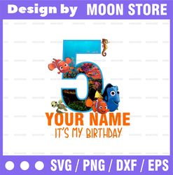 Finding Dory Birthday Png, Dory Custom Png, Personalized Nemo Png, Finding Dory family Png, Birthday Sublimation PNG for