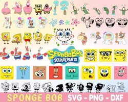 Sponge Bob Svg Bundle, Layered Design Vector Files, SVG for cricut, PNG, DXF, Svg, Eps, Bundle Svg - Download