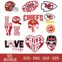 Kansas City Chiefs Bundle Svg, Kansas City Chiefs Svg, NFL Svg, Sport Svg, Png Dxf Eps File