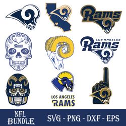 Bundle Los Angeles Rams Svg, Los Angeles Rams Svg, NFL Svg, Sport Svg, Png Dxf Eps File
