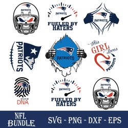Logo New England Patriots Bundle Svg, New England Patriots Svg, NFL Svg, Sport Svg, Png Dxf Eps File