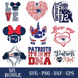 Bundle New England Patriots Svg, Logo New England Patriots Svg, NFL Svg, Sport Svg, Png Dxf Eps File