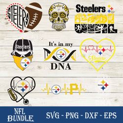 Logo Pittsburgh Steelers Bundle Svg, Pittsburgh Steelers Svg, NFL Svg, Sport Svg, Png Dxf Eps File