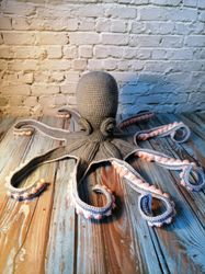 Knitted octopus. sea monster