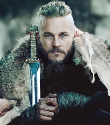 The Legendary Viking Sword of Kings Ragnar and Bjorn's Functional Weapon with Wall Plaque
