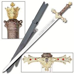 The Legendary King Arthur Excalibur Sword - Handmade and Sharp, Golden Sword Gift for Collectors and Enthusiasts