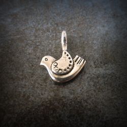 Small silver bird necklace pendant,smal silver bird charm,Vintage silver bird pendant,ukraine silver jewelry necklace