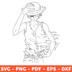 One Piece Monkey D. Luffy Svg, Anime Cartoon Svg, One Piece Svg, Luffy Svg, Japanese Anime Svg, Png, Dxf, Eps - Download