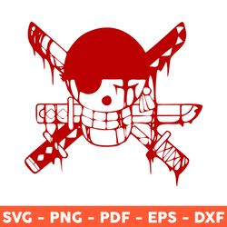 One Piece Skull Logo Svg, Skull With Swords Svg, One Piece Svg, Luffy Svg, Japanese Anime Svg, Png - Download