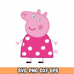 Peppa Pig SVG PNg, Layered SVg, Cricut Cutting File, Instant Download