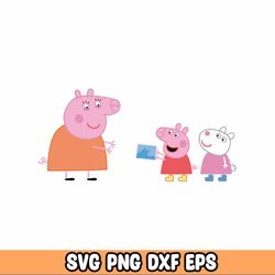 cartoon svg png, pig cartoon svg, pig cartoon clipart, cartoon pig svg file for cricut, kids shirt svg file, pig catroon