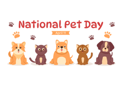 National Pet Day Illustration SVG