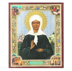 Saint Matrona the Blind of Moscow, Orthodox Christian Icon | Handmade Russian icon  | Size: 2,5" x 3,5"