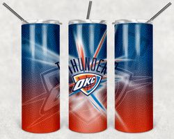 Oklahoma City Thunder Tumbler Wrap Design - JPEG & PNG - Sublimation Printing - NBA - Basketball - 20oz Skinny Tumbler
