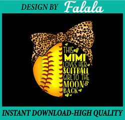 This Mimi Loves Her Softball Girl Png, Mother'S Day Leopard Png, Softball mimi png, Mother's Day Png, Digital download