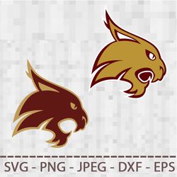 Texas State Bobcats Logo SVG  PNG JPEG  DXF Digital Cut Vector Files for Silhouette Studio Cricut Design