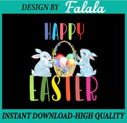 Happy Easter Bunny Basket with Flowers PNG Print File for Sublimation Or Print, Easter Png, Digital download