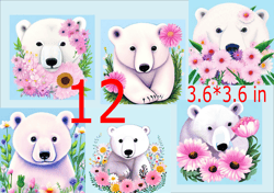 Illustrations of a polar bear, Scrapbooking Card Set, Pocket Card -3