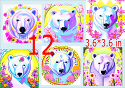 Illustrations of a polar bear, Scrapbooking Card Set, Pocket Card -4
