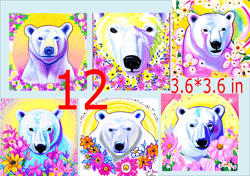 Illustrations of a polar bear, Scrapbooking Card Set, Pocket Card -5