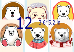 Illustrations of a polar bear, Scrapbooking Card Set, Pocket Card -6