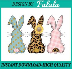 Digital Png File - Happy Easter Bunny Rabbit Trio - Blush Floral, Leopard Cheetah, Easter Png, Digital download