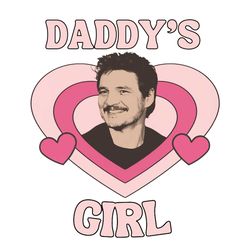 Pedro Pascal Heart Sublimation Daddys Girl PNG