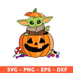Baby Yoda Pumpkin Halloween Svg, Pumpkin Svg, Baby Yoda Halloween Svg, Baby Yoda Svg, Eps, Dxf, Png - Download File