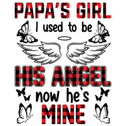 Papas Girl I Used To Be His Angle Now Hes Mine Svg, I Miss You Papa, Papa Svg, Dad Svg, Father Daughter, Father Svg