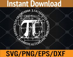 Cool Vintage Retro Pi 3.14 Math-ematics Birth-day Svg, Eps, Png, Dxf, Digital Download