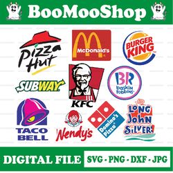 LOGO Fashion brand BUNLDE: McDonald's svg, Kentucky Fried Chicken svg, KFC svg, Taco Bell svg, Pizza Hut svg, Burger