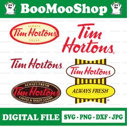 Tim Hortons Logo Bundle SVG, PNG, JPG - Ready To Use, Instant Download, Silhouette Cutting Files