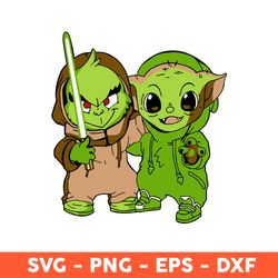 Grinch and Baby Yoda Svg, Grinch Svg, Baby Yoda Svg, Cute Grinch and Baby Yoda Svg, Eps, Dxf, Png - Download File