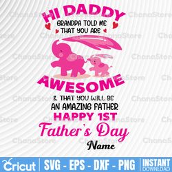 Personalized Name Cute Elephants Grandpa Told Me That You Are Awesome And That You Will Be An Amazing