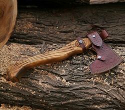 Hand-Forged Viking Carbon Steel Tomahawk with Integral Design for Camping and Hiking