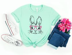 Easter Bunny With Glasses Shirt,Bunny With Glasses Shirt,Kids Easter Shirt,Cute Easter Shirt,Easter Day Shirt for Woman,