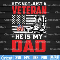 He's Not Just A Veteran He Is My Dad svg  Father's Day svg,Daddy svg,Papa svg,Dad svg file for cricut, Veteran svg