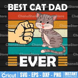 Best Cat Dad Ever Vintage Png Design, Funny Cat Daddy Png, Father Day Design, Best Cat Dad Ever Png, Cat Lover Png